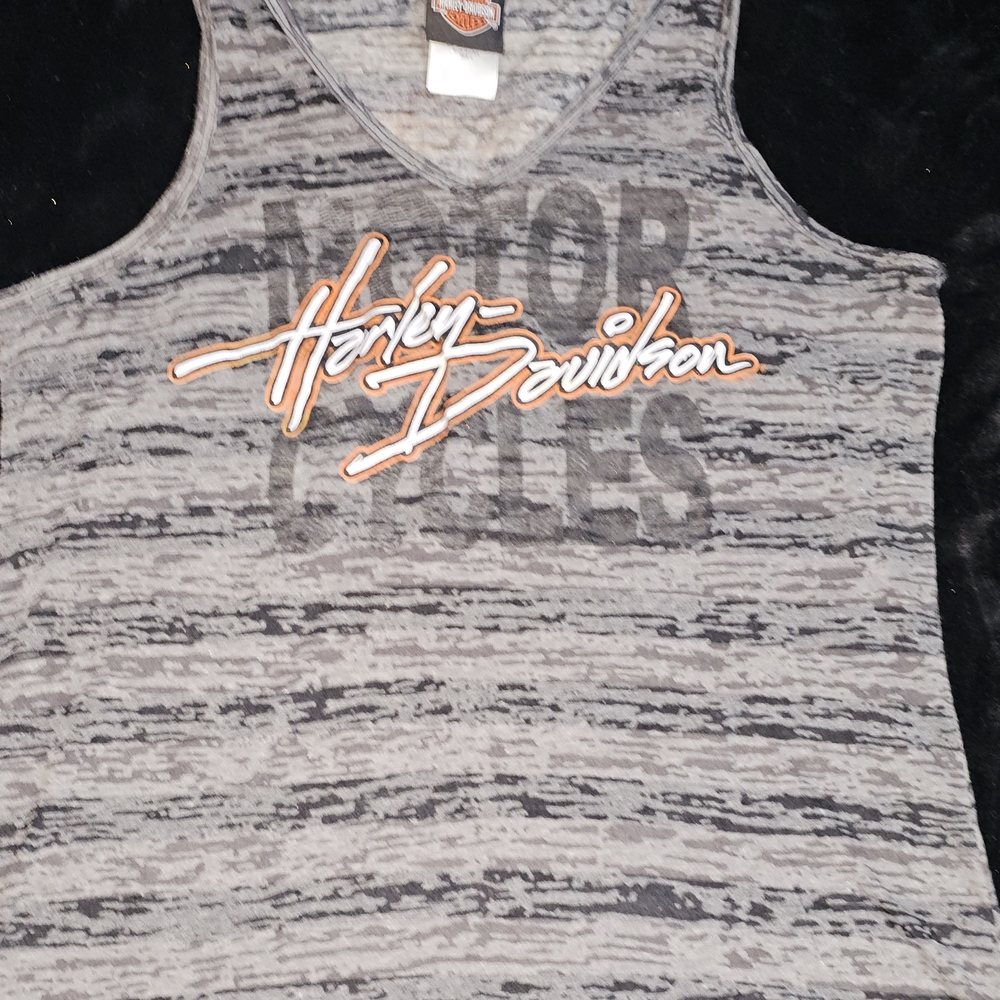 Harley-Davidson Gray and Black Tank Top